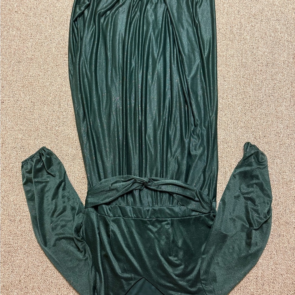 SHEIN Dark Green Long Sleeve Dress